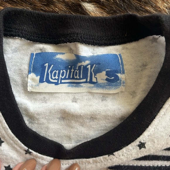 Kapital K black and gray Stars and Stripes 100% cotton tee - Picture 3 of 5